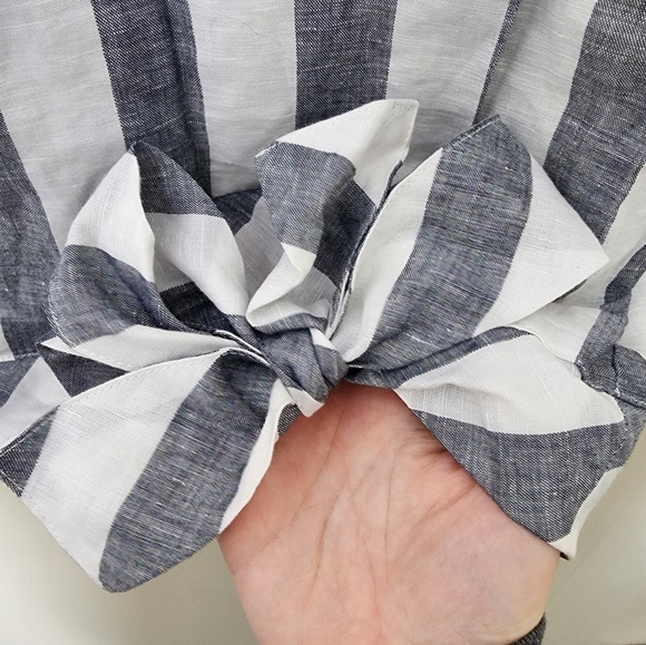 J.Crew Striped Linen Blend Tie-Hem Sleeveless Top – Size 00 - Picture 4 of 8